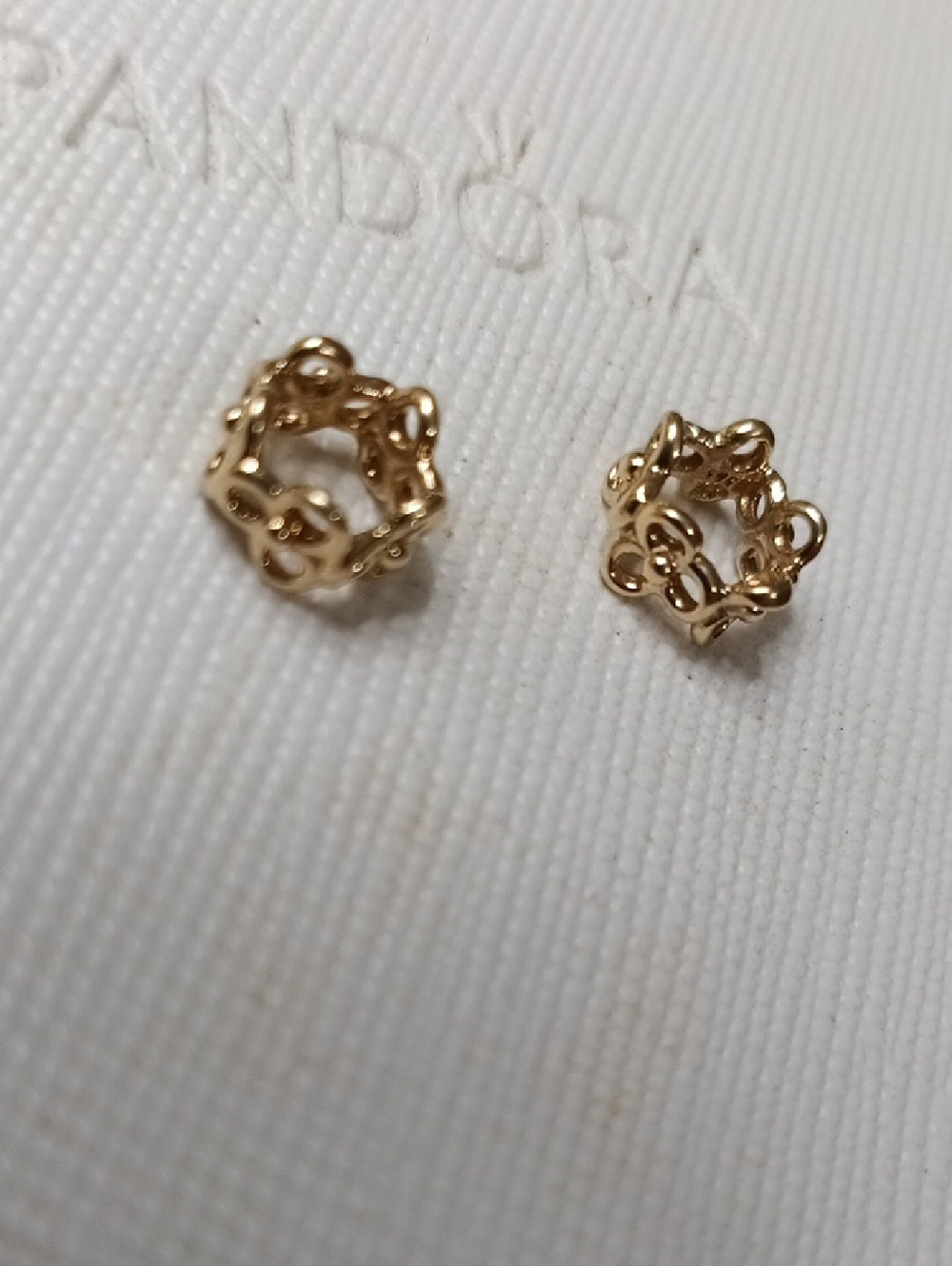 Two Pandora 14k Solid Gold Vintage Trinity Spacers - Picture 4 of 5
